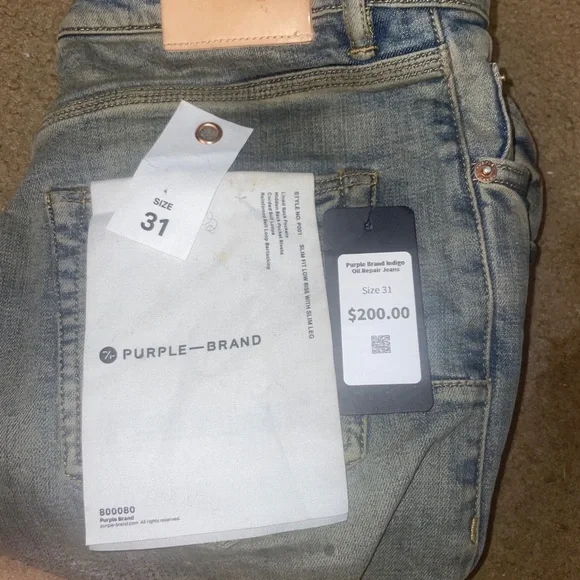 Men purple jeans